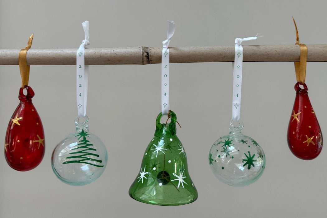 green glass Christmas bell decoration